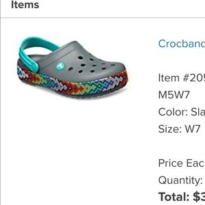 Grey/rainbow crocs! New!